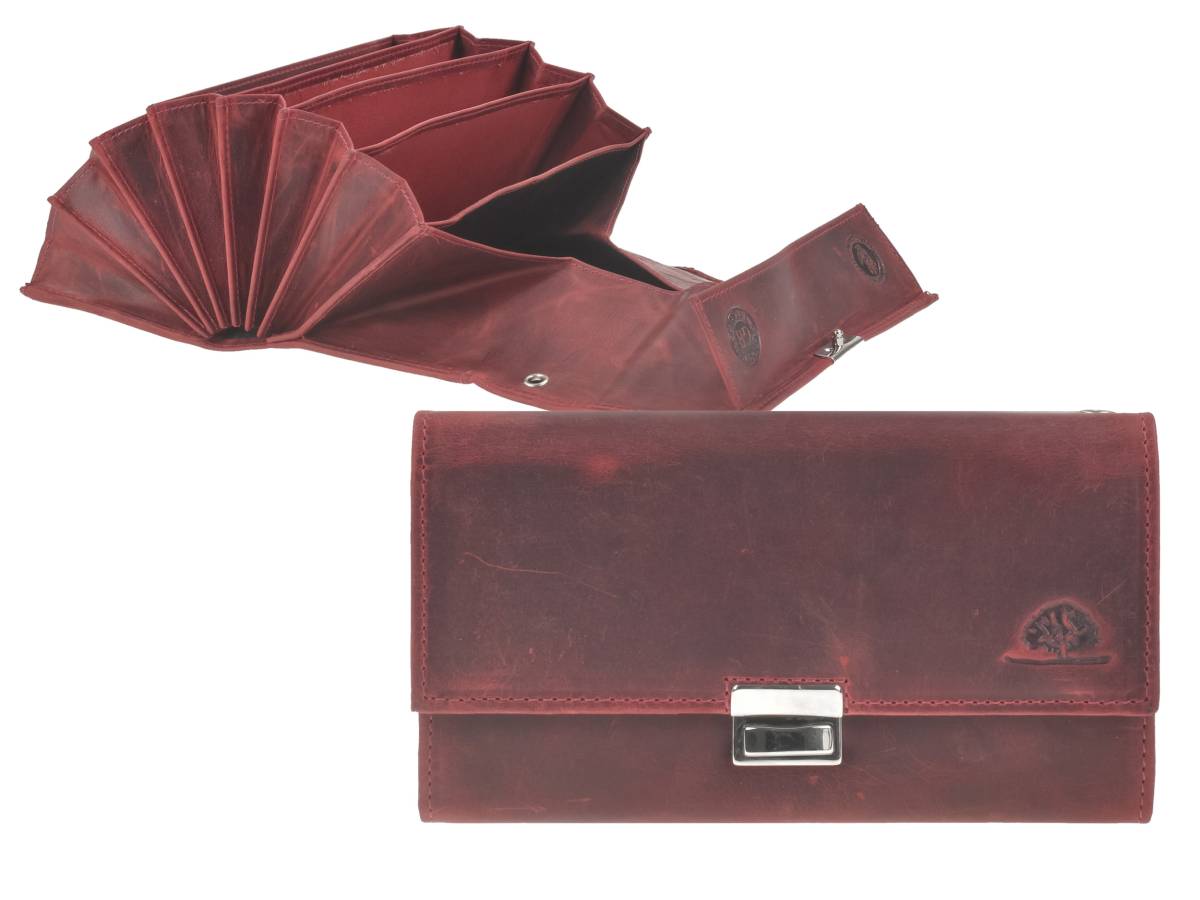 Bild von Kellnerbörse Leder Vintage Geldbörse Taxibörse Portemonnaie - antik Rustikal Red Aktion