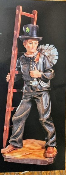 Bild von Kaminfeger Holzgeschnitzt handbemalt 30cm