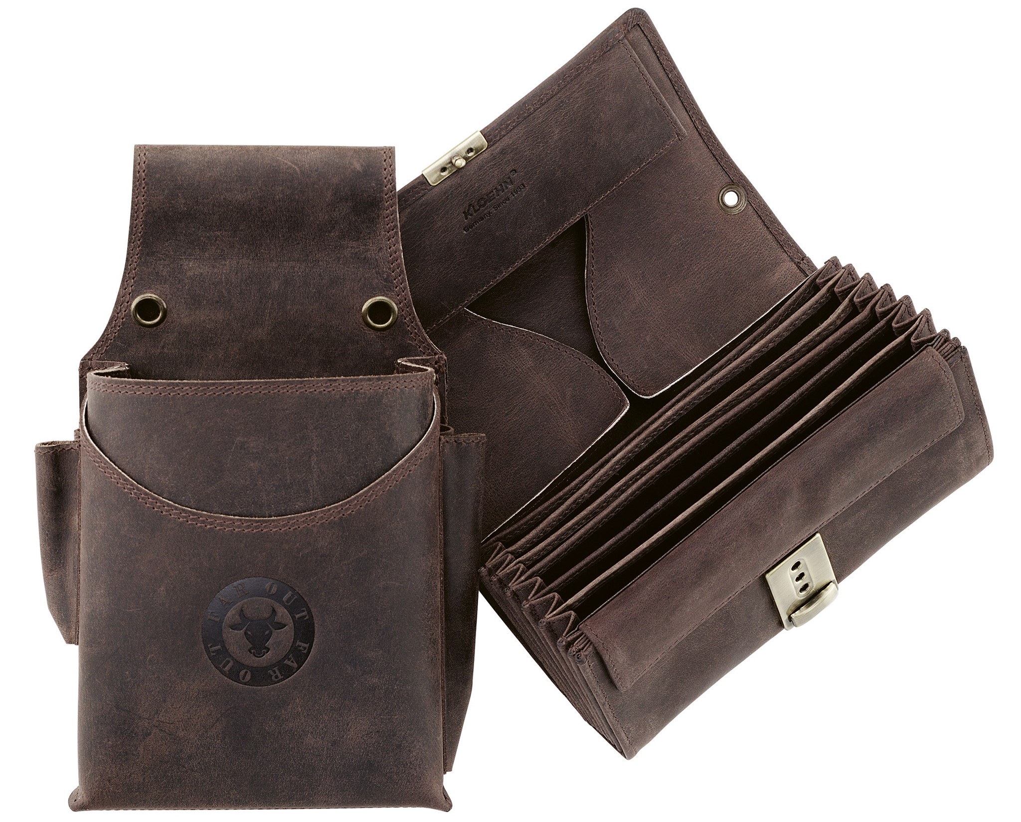 Bild von Kellnerbörsen Set extra Stark Holster und Portemonnaie Vollleder