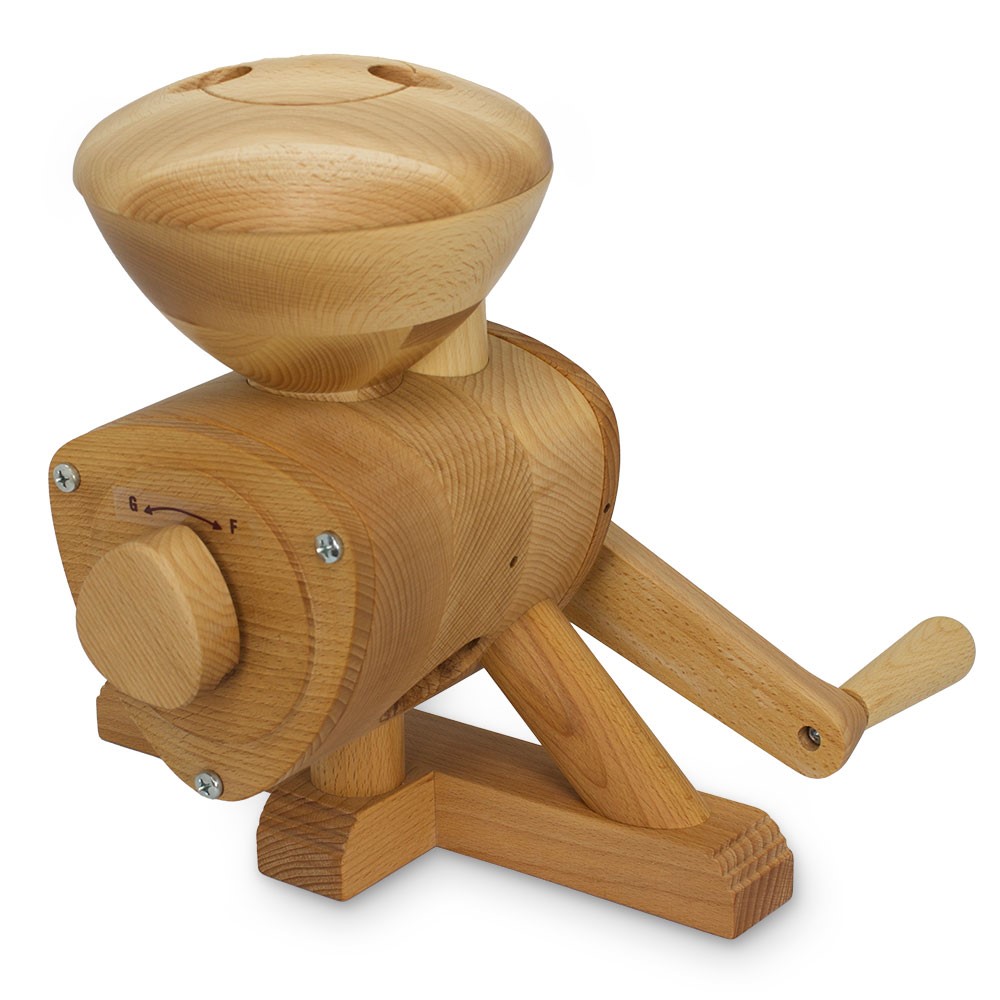 Bild von Getreidemühle und Flocker Kombigerät Handbetrieb ohne Strom auskommen.