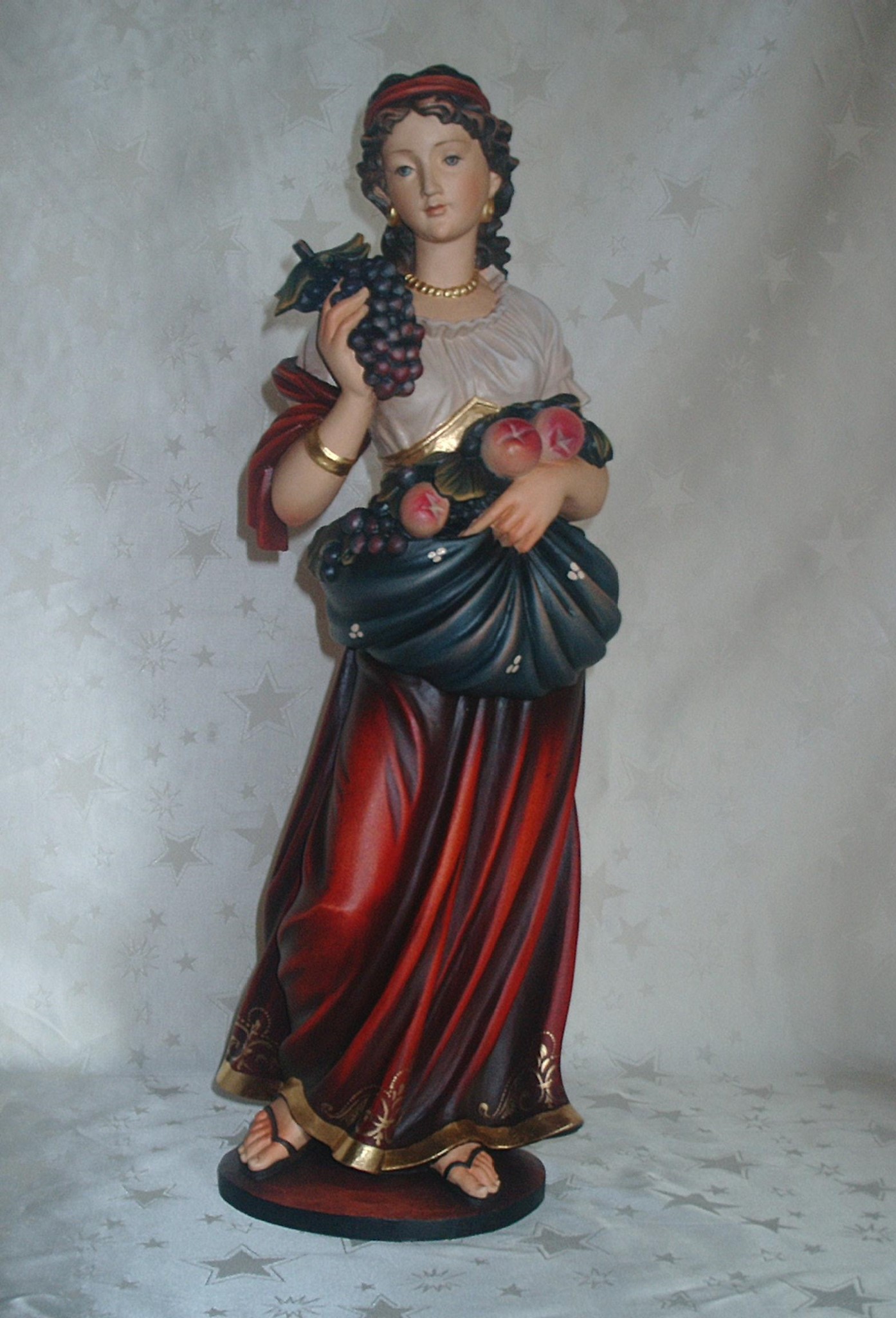 Bild von Winzerin Holzgeschnitzt 30cm handbemalt 