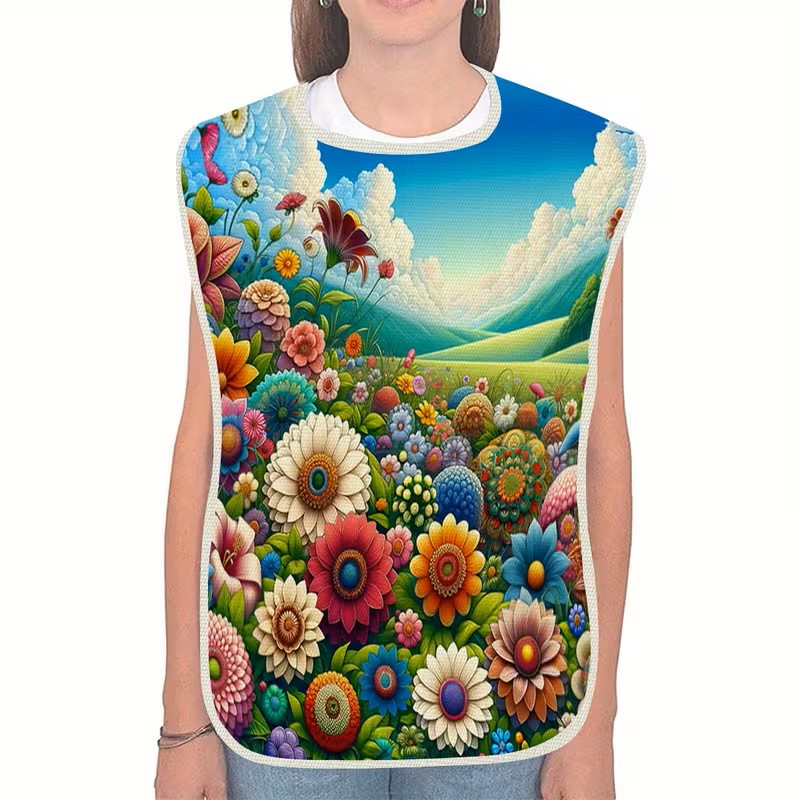 Bild von Esslatz für Erwachsene mit Klettverschluss und Blumen